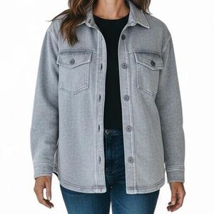 American Eagle Blue Wash Denim Shacket Shirt Jacket XS NWT Cozy Streetwear Chic